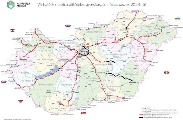 Ezek az autópályák válnak fizetőssé 2024-ben