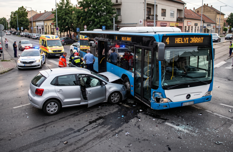 Busz karambolozott személyautóval…a sofőr elmenekült