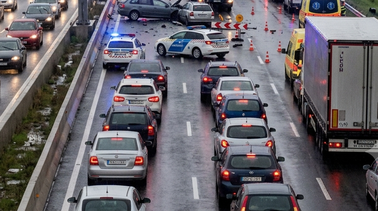 Balesetek és kilométeres torlódások