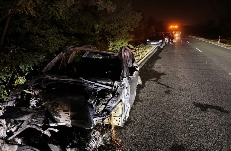 Kigyulladt és kiégett egy BMW